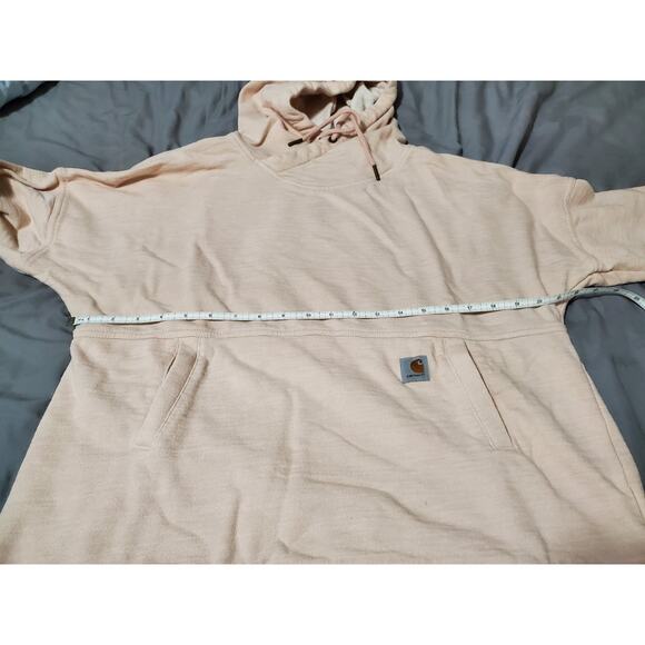 Carhartt Women’s Relaxed Fit Hoodie Sweatshirt Pullover Blush Pink Size Large - Picture 5 of 11